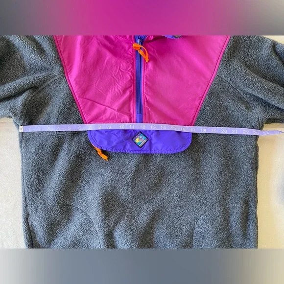 Woolrich Vintage Gray and Pink Fleece Pullover Ski Snow Gear Outdoor Medium - Picture 9 of 9